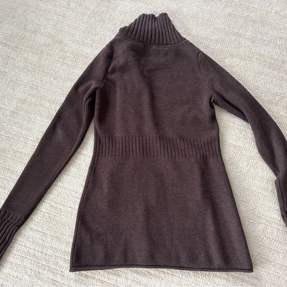 Athleta Chocolate Brown Chill Factor Sweater Coat - Picture 7 of 9